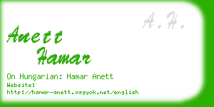 anett hamar business card